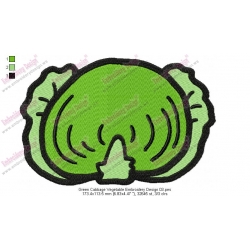 Green Cabbage Vegetable Embroidery Design 03
